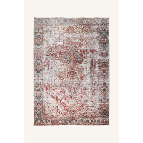 Latitude Vive Cainin Machine Woven Red Area Rug Wayfair Co Uk